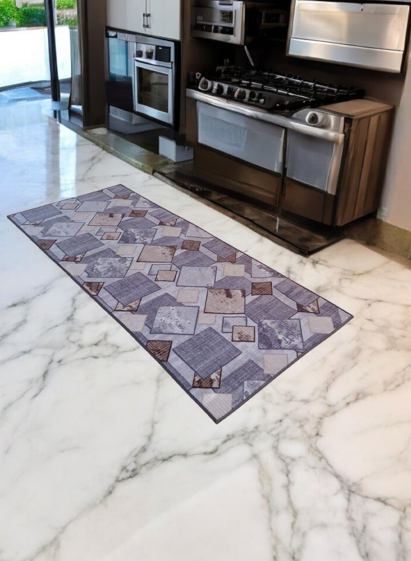 Mac Carpet Light weight  FOX corridors machine woven rug (Width 100cm ) gray color  - Image 5