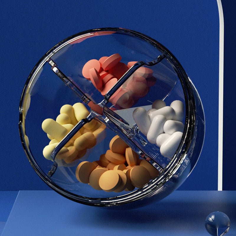 Portable Pill Organizer: Compact Multi Compartment - Secure Damp Proof Rotating Sealing - Food Grade Eco Friendly for Travel On-the-go Daily Use - Image 3