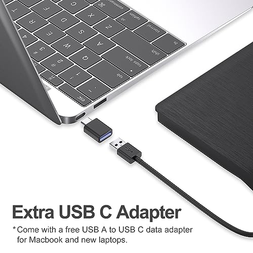 ORIGBELIE External CD/DVD Drive for Laptop, USB 3.0 CD Burner +/-RW CD ROM External DVD Drive Portable DVD Player for Laptop Desktop PC Apple Mac Windows 11/10/8/7/XP Linux OS - Image 5