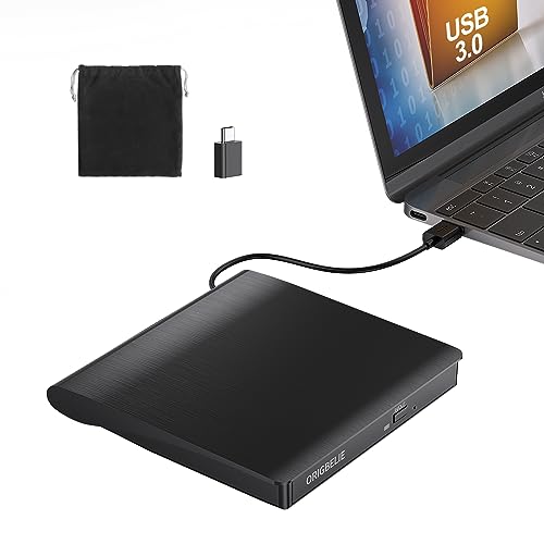 ORIGBELIE External CD/DVD Drive for Laptop, USB 3.0 CD Burner +/-RW CD ROM External DVD Drive Portable DVD Player for Laptop Desktop PC Apple Mac Windows 11/10/8/7/XP Linux OS - Image 1