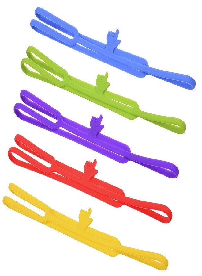 TEKEFT 7 pcs Finger Pointer Bookmark Elastic Book Mark Strap - Random Color- (7 Color) - Image 2