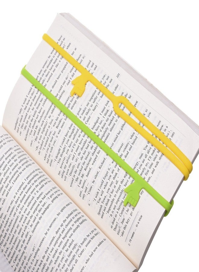 TEKEFT 7 pcs Finger Pointer Bookmark Elastic Book Mark Strap - Random Color- (7 Color) - Image 4