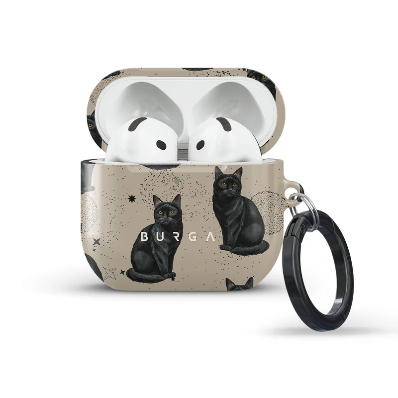 بورجا جراب حماية أنيق لسماعات آبل إيربودز ، غطاء بشحن  مرئي، مقاوم للخدش والصدمات