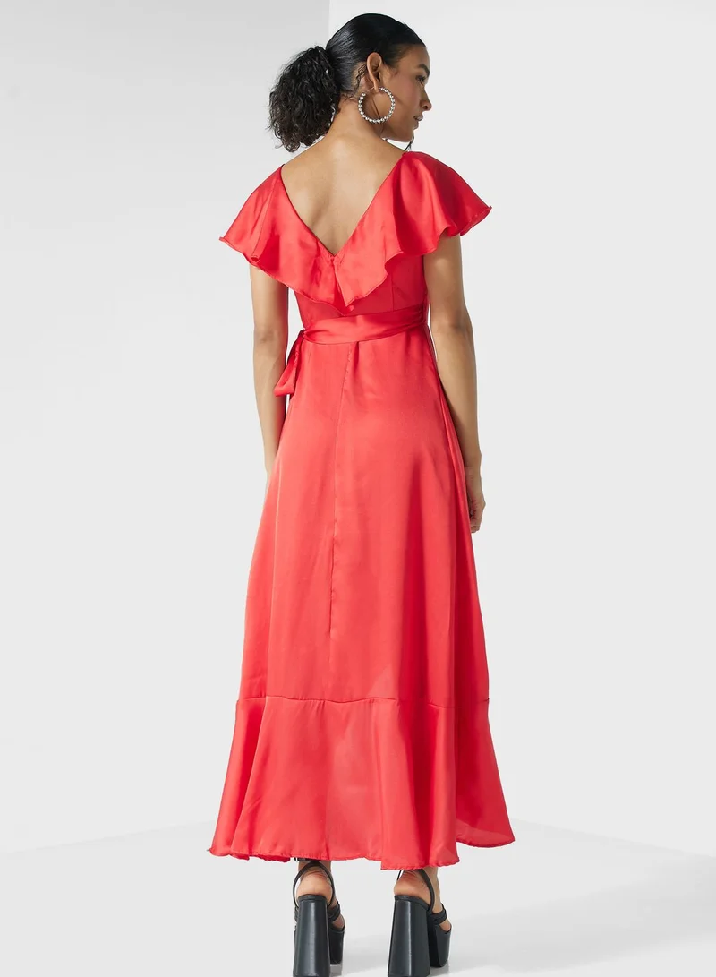 TOPSHOP Ruffled High-Low Dress