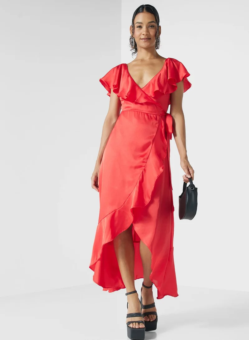 TOPSHOP Ruffled High-Low Dress