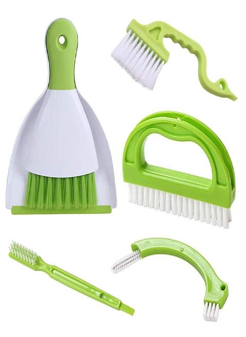 Hand-held Dustpans Grout Brush Groove Gap Cleaning Tools Set, LeeLoon Household Cleaning Brushes for Table, Desk, Countertop,Key Board,Shower,Bathroom,Kitch,Door Window Track,Seams,Floor Lines,5 Pack