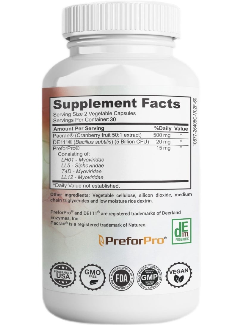 GHAF X-Urinary Tract Health Support - Formula 5 Billion CFU, 500 mg (Vegan. Non-GMO Formula). UT, DIGESTIVE & IMMUNE SUPPORT - Image 2