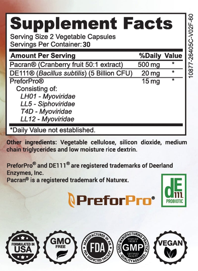GHAF X-Urinary Tract Health Support - Formula 5 Billion CFU, 500 mg (Vegan. Non-GMO Formula). UT, DIGESTIVE & IMMUNE SUPPORT - Image 3