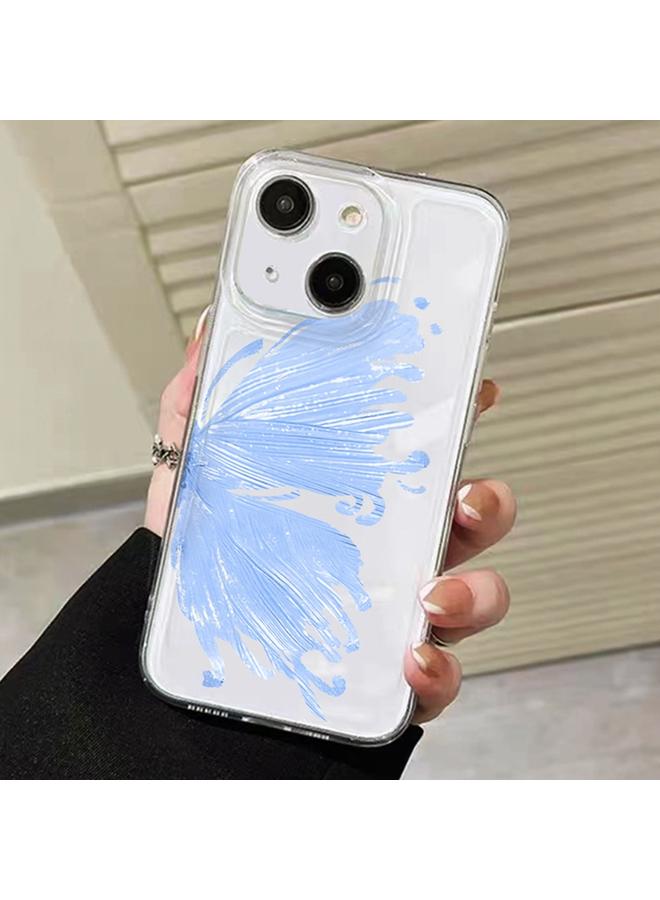 اس-توب جراب لهاتف iPhone 15 Plus بنمط فراشة شفاف من مادة TPU - Image 1