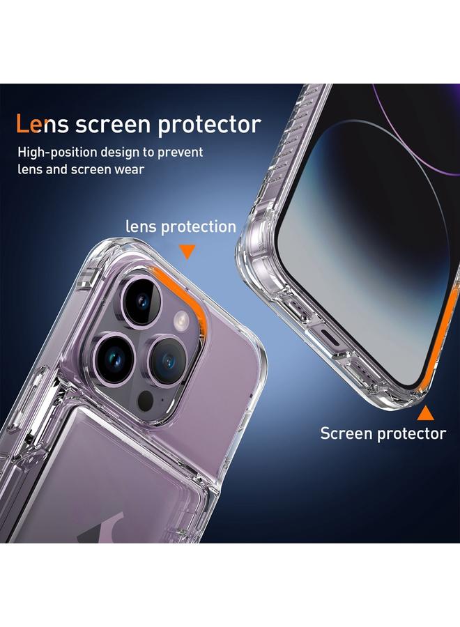 اس-توب جراب لهاتف iPhone 14 Pro، جراب هاتف شفاف للغاية مزود بفتحة للبطاقة - Image 2