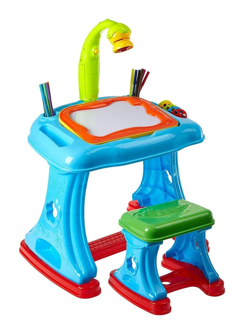 LIMRA Large Drawing Projector Table with Chair and  Lights Projector Drawing Set - Image 1