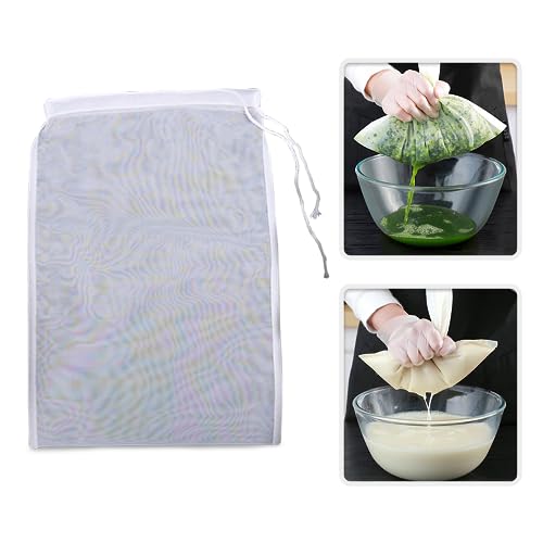 Karomouj Cheese Cloth Pack of 3 | Cotton Muslin Cloth Bag for Paneer, Curd, Sprouts, Juice, and Nut Milk Bags | Reusable Muslin Filter Cloth & Strainer Cloth for Kitchen Use - Image 2