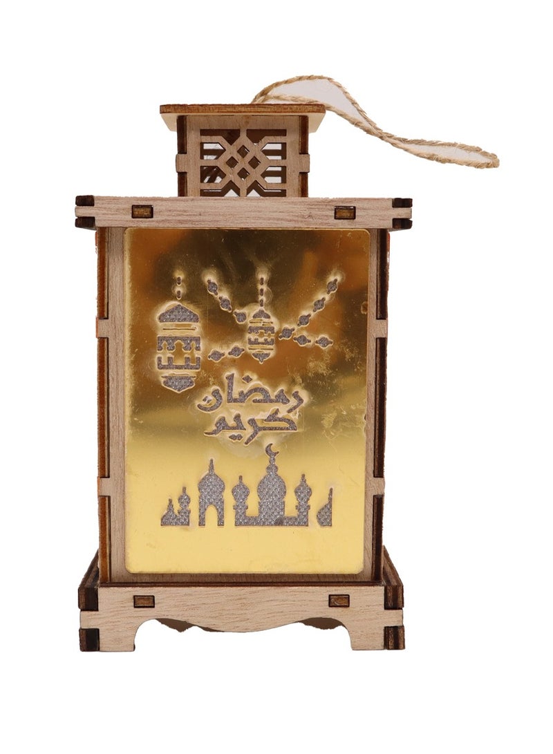 Yuwell 2 Pcs Wooden Ramadan Lantern Ramadan Kareem Decoration Light Eid Decoration Lantern Lamp For Indoor And Outdoor Use Decoration Ramadan Light - Image 2