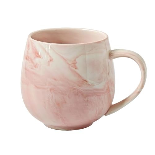 CDFZJC 10 oz Marble Ceramic Coffee Mug Pink Cappuccino Mug Espresso Cup Tea Latte Mugs Lightweight Gifts for Women Birthday Christmas Wedding Dishwasher & Microwave Safe - Image 1