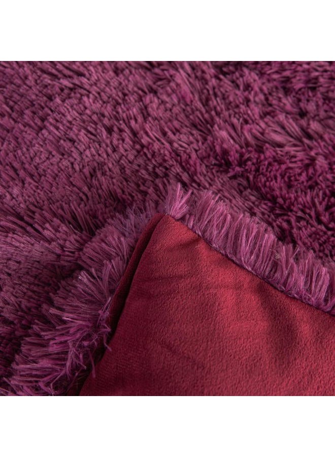 chovy Faux Fur Plush Grape Purple Comforter Sets King - Ultra Soft Shaggy Flannel Velvet Fluffy Fuzzy 3PC Bedding Set （Comforter x 1 Pillowcases x 2） - Image 5
