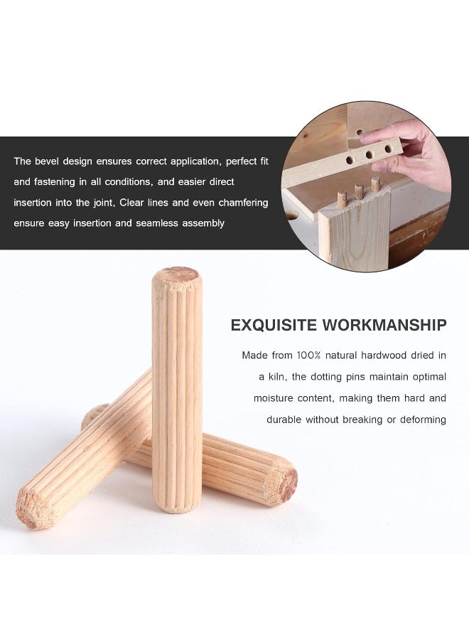 Wood Dowels Hard Wood Grooved Plugs Furniture Woodwork Grooved Fluted Pin Craft for Grooved Fluted, Craft, DIY, Carpentry (Made In Turkey) (10 x 40 mm, 100 Pcs) - Image 2