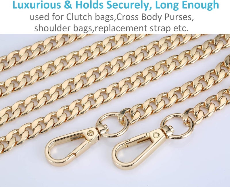 UTreers Purse Chain Strap Crossbody Bag Chains Strap Handbag Chain Replacement Leather Chain Straps 47.2" - Image 2