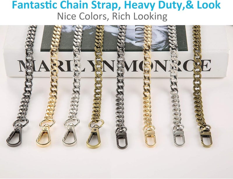 UTreers Purse Chain Strap Crossbody Bag Chains Strap Handbag Chain Replacement Leather Chain Straps 47.2" - Image 5