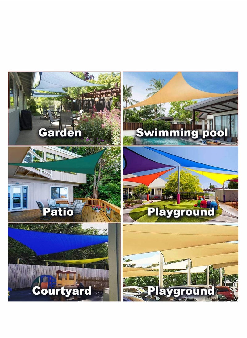 Generic 47pcs Triangle & Rectangle Shade Sail Hardware Kit 6 Inches 304 Marine Stainless Steel Sun Shade Sail Installation Hardware Kit with 50ft Wire Rope for Sun Shade Sail in Outdoor Patio Lawn Garden  - Image 5
