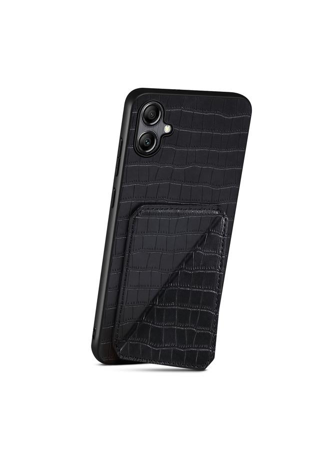 Denior Case For Samsung Galaxy A22 5G Imitation Crocodile Leather Back Phone Case with Holder - Image 2