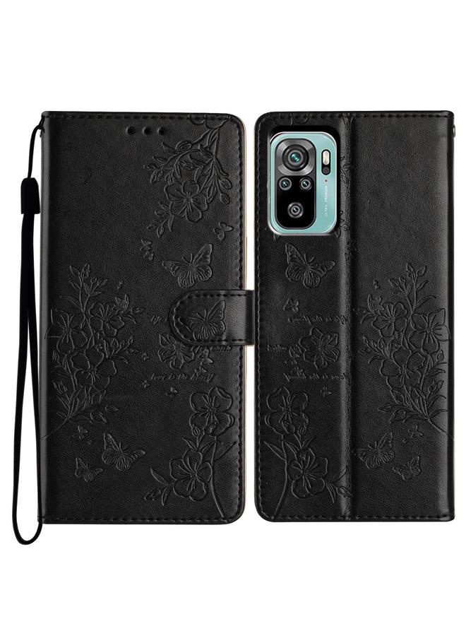 S-TOP Case For Redmi Note 10S Butterflies and Flowers Leather Phone Case - Image 1