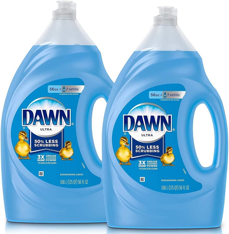 Dawn Dish Soap Ultra Dishwashing Liquid, Dish Soap Refill, Dish Detergent Liquid, Original Scent, 56 Fl Oz (Pack of 2) - Image 1
