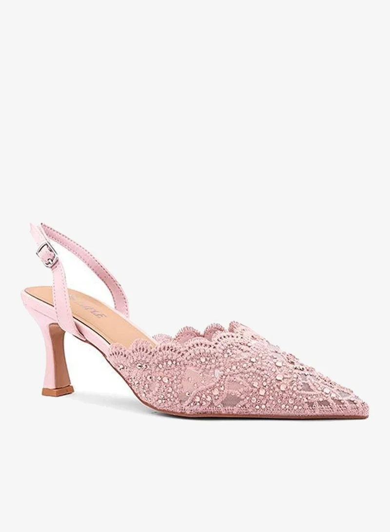 Cuple Women Pointed Toe Slingback Heels