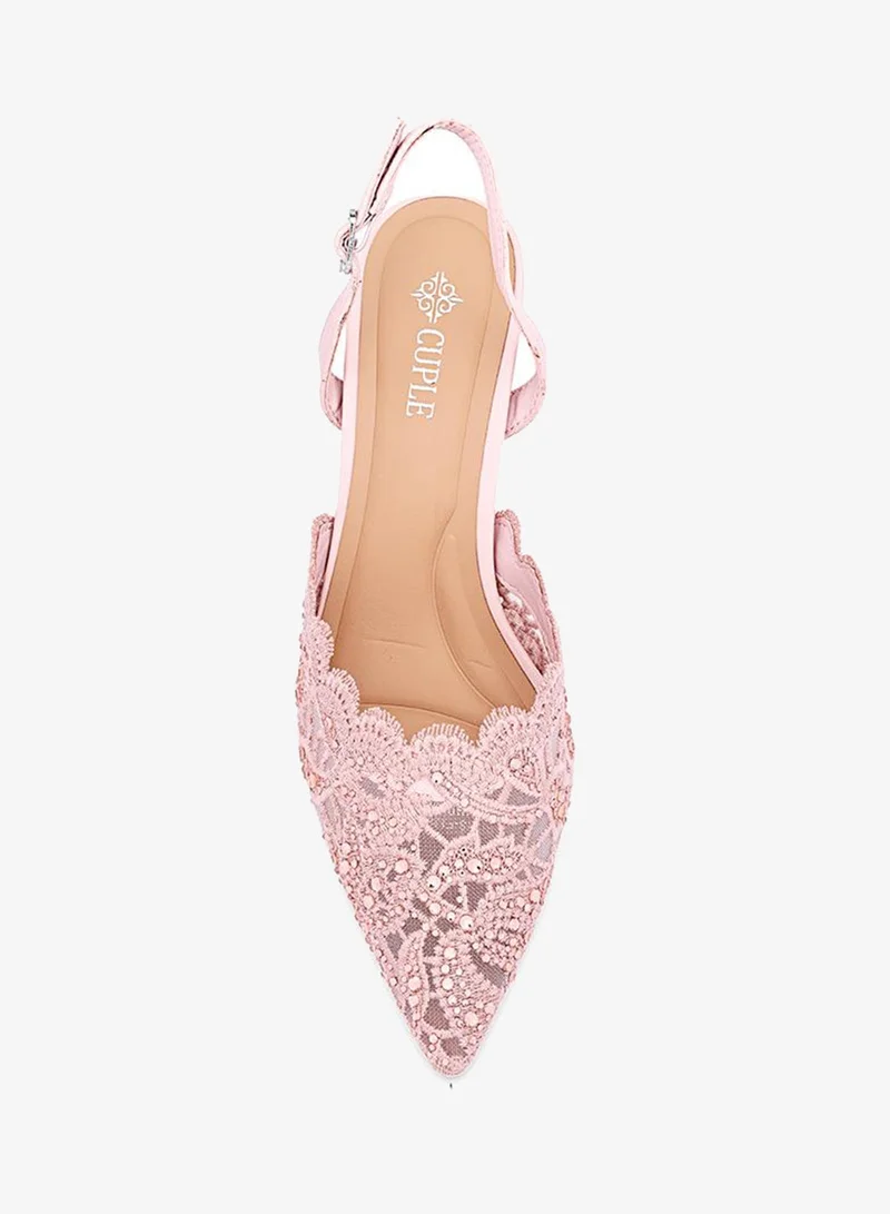 Cuple Nude Women Pointed Toe Slingback Heels for Women | Best Price UAE