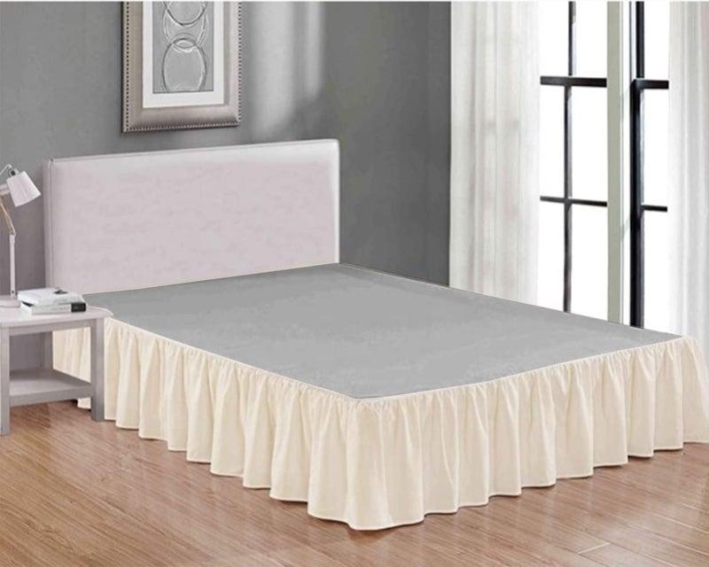Tigers Trade Lines My Wedding Bed Skirt with Inner Elastic 1 Piece (120cm Bed Height 40cm, Off White)