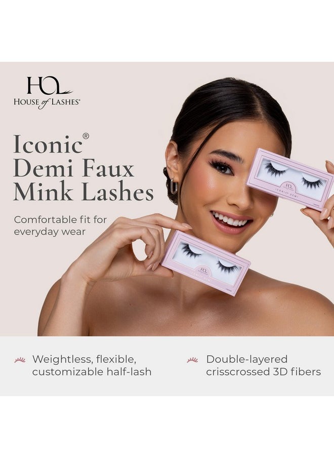 HOUSE of LASHES - House of Lashes Iconic Demi - Comfortable Fake Eyelashes for Bold Cat-Eye Look look, Easy and Reusable Faux Mink Lashes for All Eye Shapes - Image 1