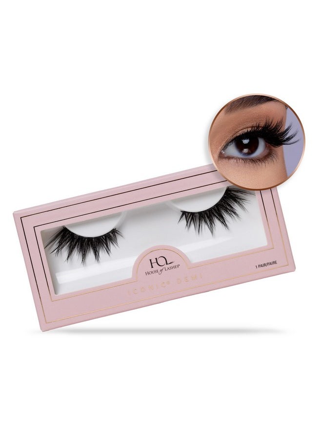 HOUSE of LASHES - House of Lashes Iconic Demi - Comfortable Fake Eyelashes for Bold Cat-Eye Look look, Easy and Reusable Faux Mink Lashes for All Eye Shapes - Image 1