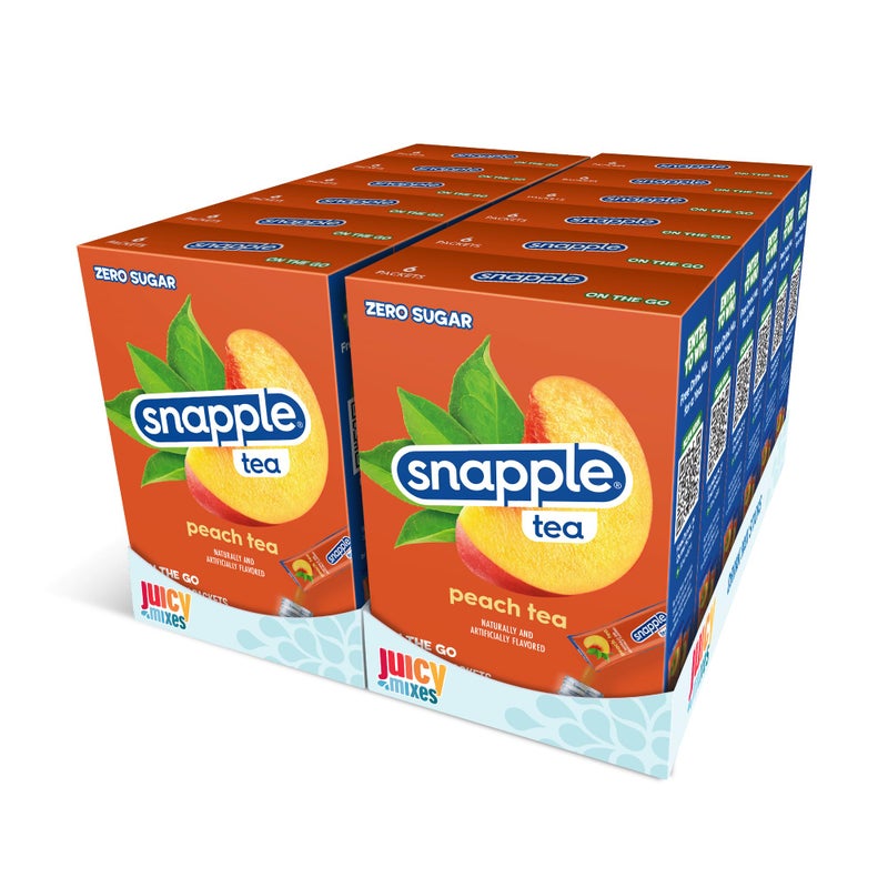 Juicy Mixes Snapple Tea – Sugar Free & Delicious, Made with Natural Flavors (Peach, 72 Sticks) - Image 1