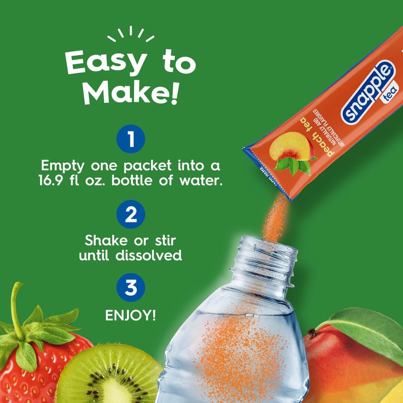 Juicy Mixes Snapple Tea – Sugar Free & Delicious, Made with Natural Flavors (Peach, 72 Sticks) - Image 5