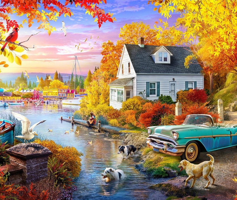 Springboks Lakeside Fall Retreat 1000 Piece Puzzle for Adults Takes You On a Wonderful Lakeside Escape - Image 3