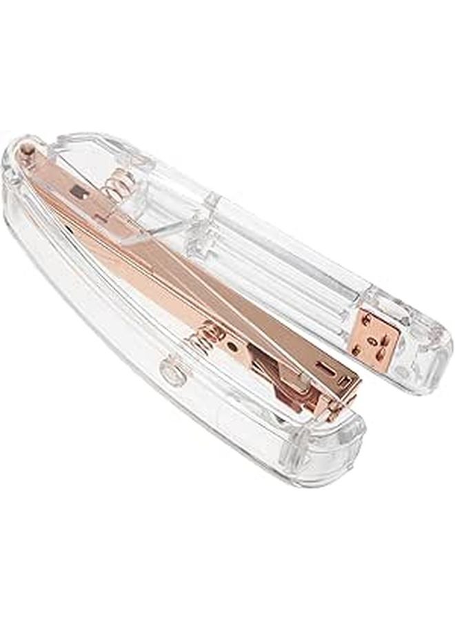 Rose Gold Portable Plastic Stapler Binding Machine For School Office Paper - Image 1