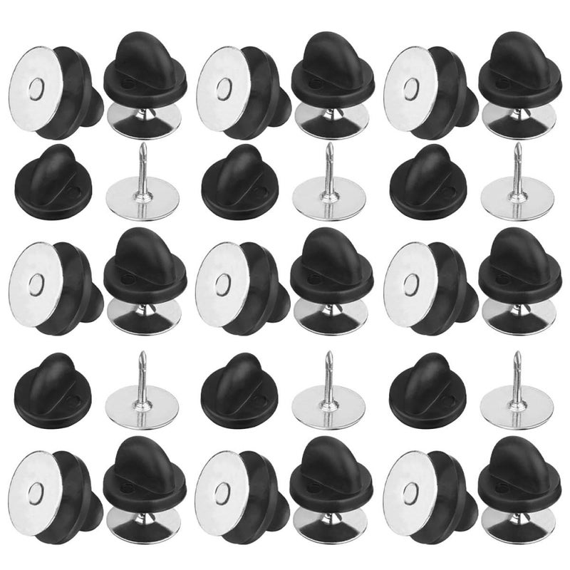 1 Box Multi Function Flat Round Pin Backs With Firm Grip PVC Rubber Caps For Brooch Tie Hat Badges DIY Jewelry Making Accessory Daily Use - Image 2