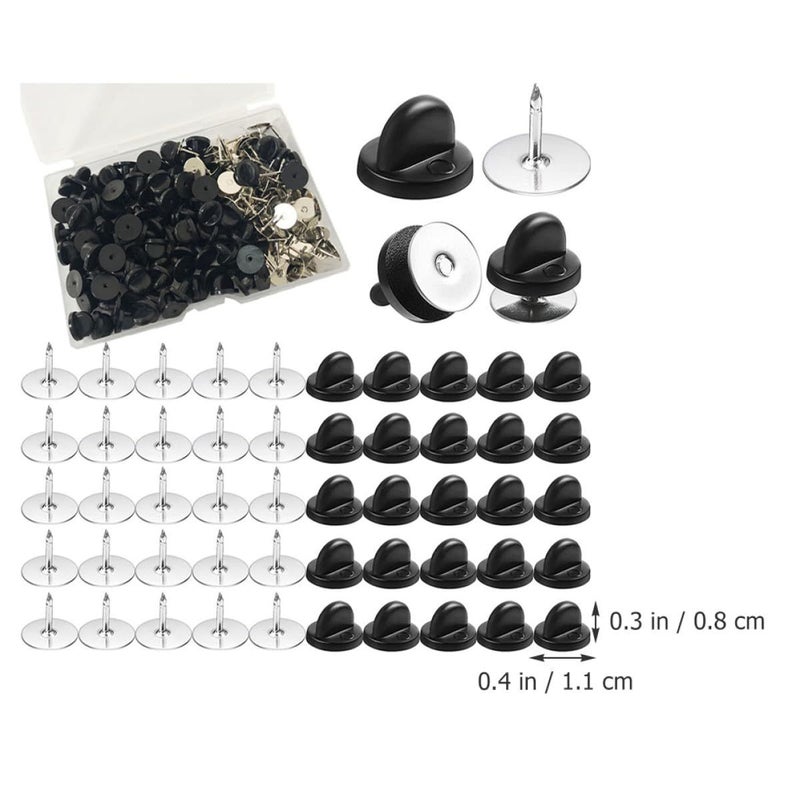 1 Box Multi Function Flat Round Pin Backs With Firm Grip PVC Rubber Caps For Brooch Tie Hat Badges DIY Jewelry Making Accessory Daily Use - Image 4