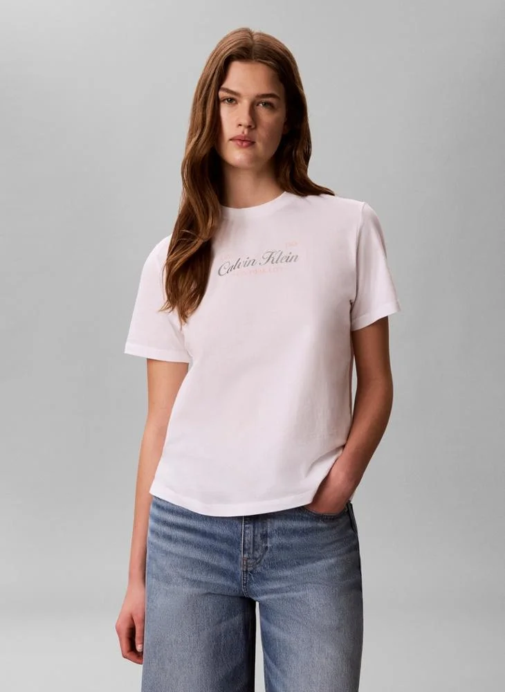 Two-Tone Logo Crew Neck T-Shirt