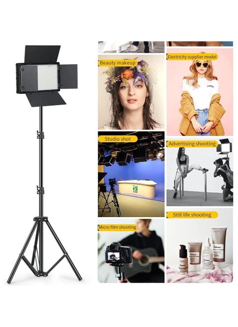 ضوء لوحة LED احترافي قابل لإعادة الشحن GIFTMAX Pro 600 RGB بقوة 50 وات مع حامل ثلاثي، إضاءة تصوير واستوديو للفيديوهات وصناعة المحتوى والبث المباشر