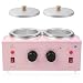 folconroad Portable Wax Warmer Machine for Painless Hair Removal, Women Men Professional Wax Heater with Adjustable Temperature Set, 40pcs Sticks (Pink - Double Pots) - Image 2