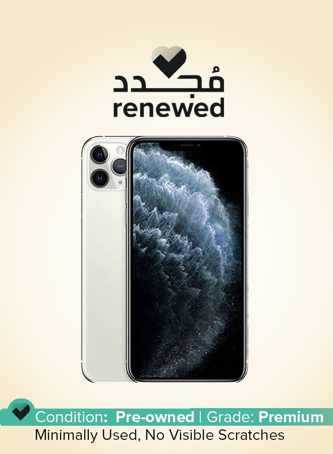 ابل  مُجدد - آيفون 11 برو مع تطبيق فيس تايم وذاكرة داخلية 256 جيجابايت ويدعم تقنية 4G LTE، لون فضي - Image 1