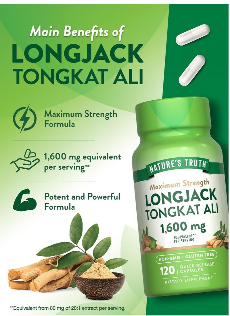 Nature's Truth - Longjack Tongkat Ali, 1600 mg - 120 Capsules - Image 1