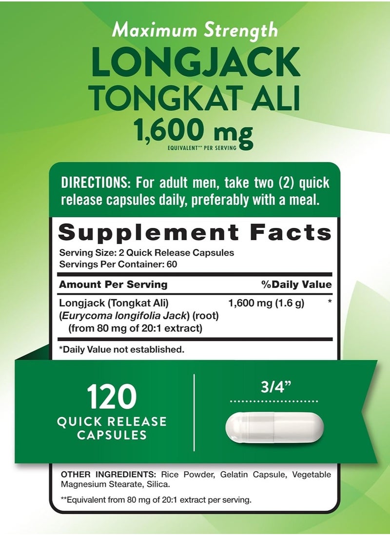 Nature's Truth - Longjack Tongkat Ali, 1600 mg - 120 Capsules - Image 1