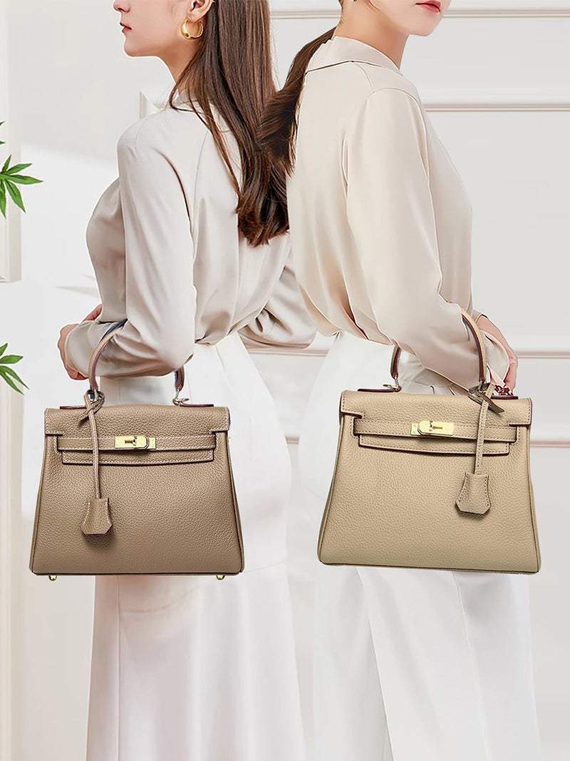 Genuine Leather Kelly Bag – Handmade Top Layer Cowhide Crossbody Handbag for Women - Image 3