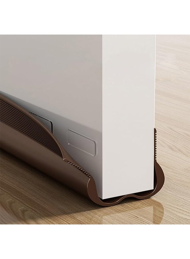 Under Door Draft Stopper 93cm, Weather Stripping Door Seal PVC Sweep Adhesive Cuttable Under-Door Stripping Exterior Interior Seal Noise Dust Stopper, Door Bottom Gap Filler Sealing Strip, Brown - Image 4