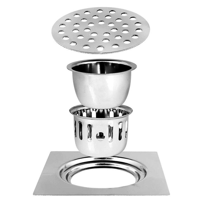 MLD Elegant Design 6" X 6" Stainless Still Three Piece Cockroch Jali,Floor Traps,Gutter Jali,Anti Cockroach Heavy Duty and Long Lasting - Image 2