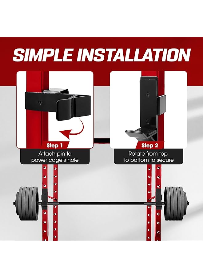 erorex J-Hooks Barbell Holder For Power Rack - J Hook Weight Rack/Fitness Racks J Hook - Fit 2X2 Inch Square Tube (Pair) - Image 5