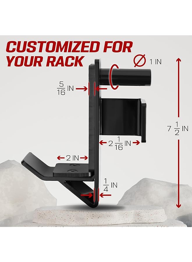 erorex J-Hooks Barbell Holder For Power Rack - J Hook Weight Rack/Fitness Racks J Hook - Fit 2X2 Inch Square Tube (Pair) - Image 2