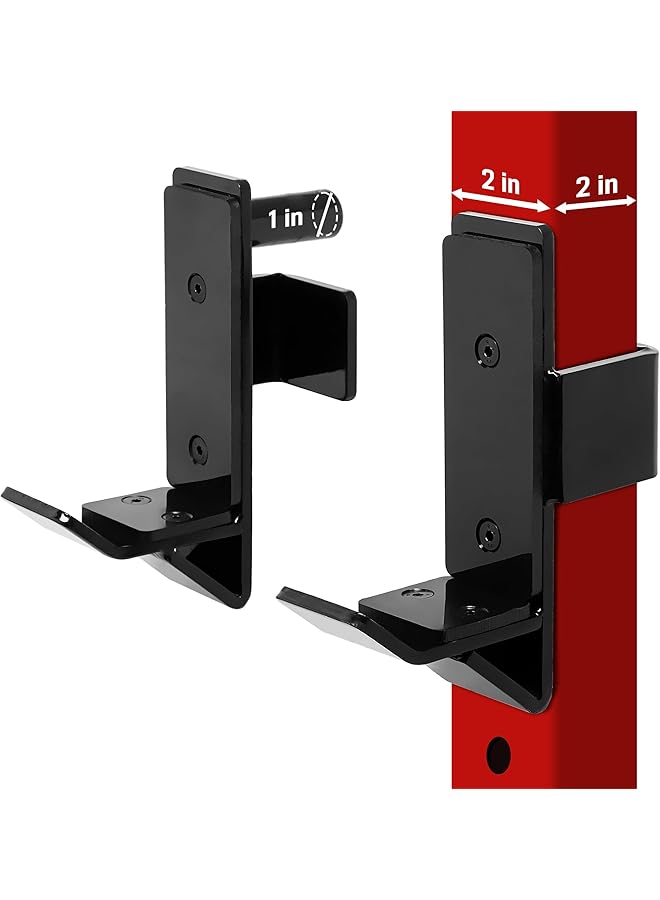 erorex J-Hooks Barbell Holder For Power Rack - J Hook Weight Rack/Fitness Racks J Hook - Fit 2X2 Inch Square Tube (Pair) - Image 1