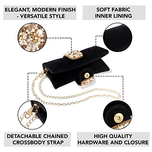 Peora Black & Golden Clutch Combo Handbags Gift for Women - Image 4